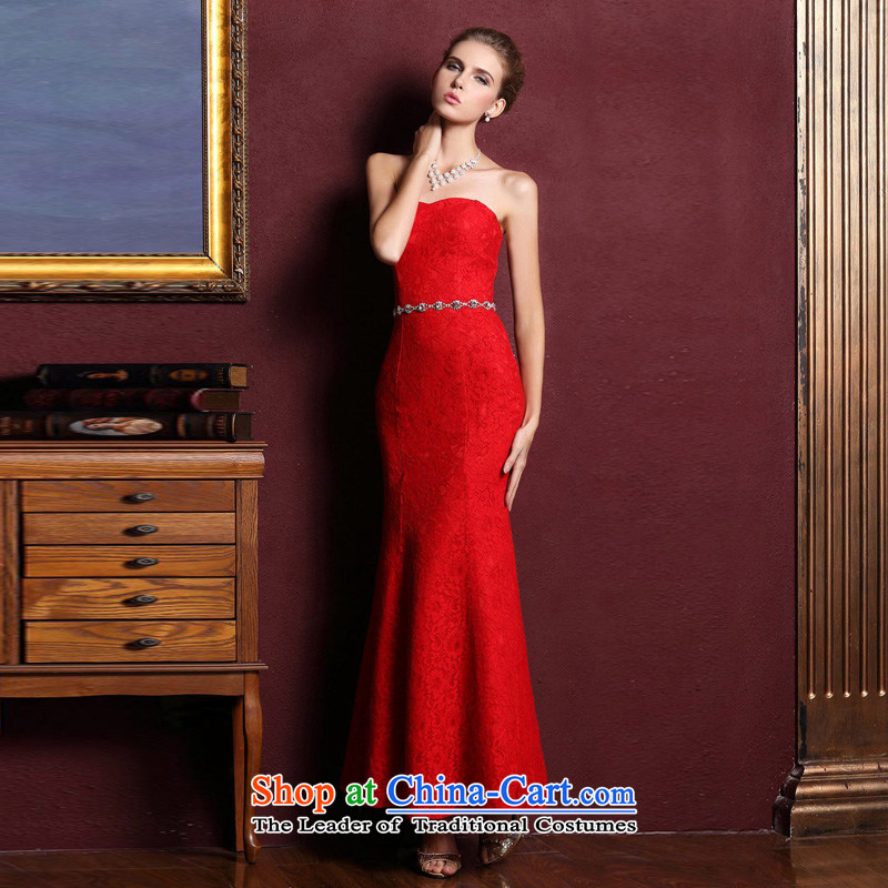 A Bride dress new dresses marriage 2015 bows services bridesmaid long red dress 237 red S a bride shopping on the Internet has been pressed.