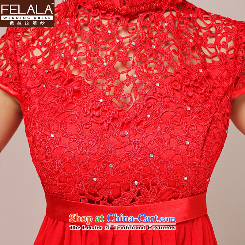 Ferrara dress 2015 new red short, lace retro bride Top Loin of large graphics thin pregnant women dress red S Ferrara wedding (FELALA) , , , shopping on the Internet