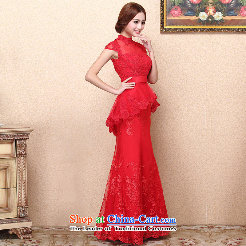 A new dresses bride 2015 retro red lace dress bows dress red crowsfoot 350 L, a bride shopping on the Internet has been pressed.