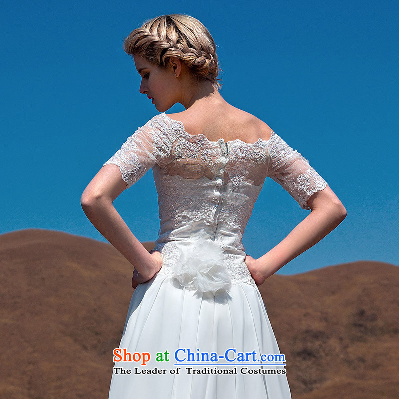 A new 2015 bridal dresses trailing white elegant dress two kits lace Cuff 572 M, name in bride door , , , shopping on the Internet
