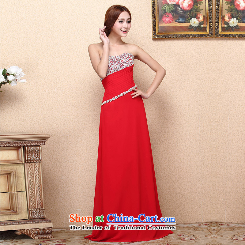 A new bride 2015 Red Dress bows dress long gown luxurious 684 M from a drill bride shopping on the Internet has been pressed.