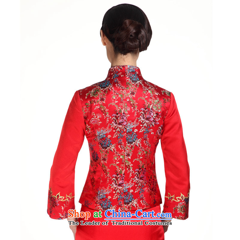 Wooden spring of 2015 is really the new bride elegant evening embroidery wedding dresses blouses package mail 80616 04 deep red wood really a , , , L, online shopping