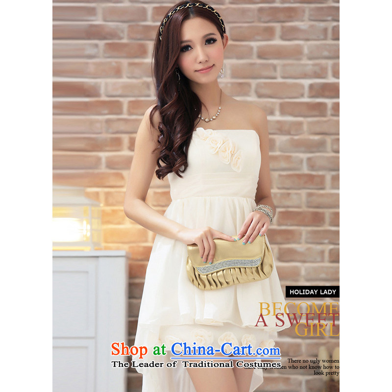 The end of the light _MO_ QIAN roses wrapped chest manually gliding dovetail banquet extra small dress dresses?, are Code 2293 Champagne