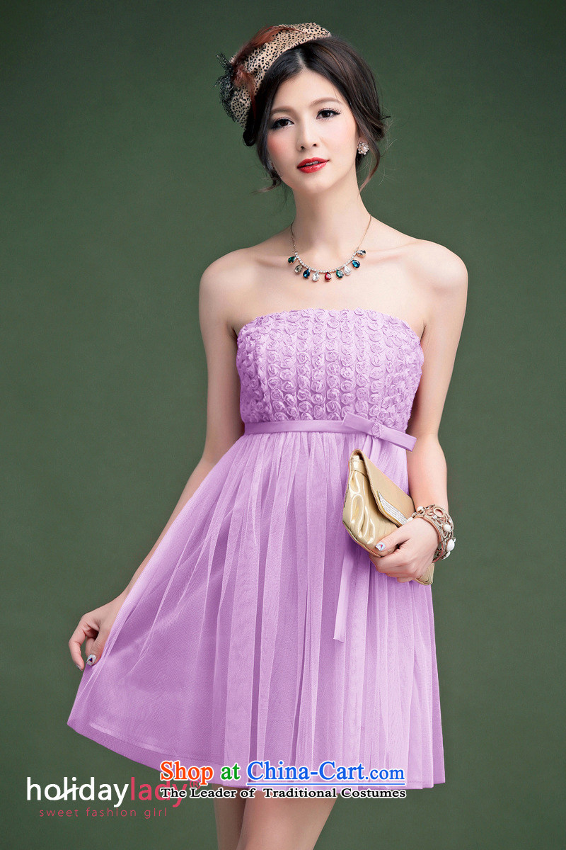 The end of the light (MO) 2014, QIAN elegant Little Rose Silk flower buds Korean short, banquet dress skirt bridesmaid small dress code are Violet 236 pictures, prices, brand platters! The elections are supplied in the national character of distribution, so action, buy now enjoy more preferential! As soon as possible.