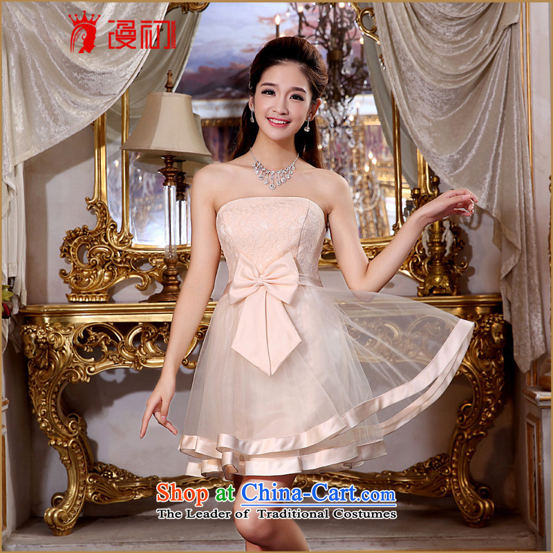 In the early 2015 new man short of bridesmaid dress bride bows to Sau San dress evening dresses and chest new bridesmaid serving champagne color made plus $30 does not support the early return, spilling shopping on the Internet has been pressed.