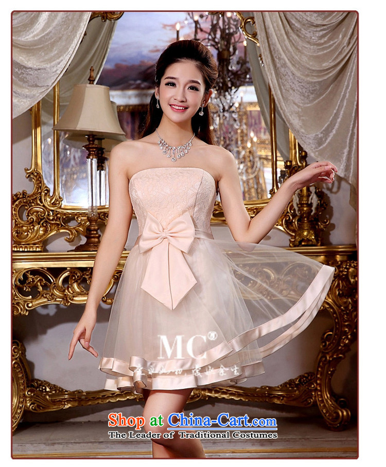 In the early 2015 new man short of bridesmaid dress bride bows to Sau San dress evening dresses and chest new bridesmaid serving champagne color made plus $30 does not support return pictures, prices, brand platters! The elections are supplied in the national character of distribution, so action, buy now enjoy more preferential! As soon as possible.