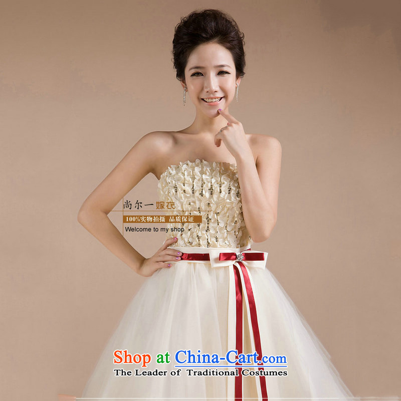 Naoji a bride wedding dress red short, wipe the Chest dinner drink service bridesmaid dress new dresses XS587 small white XL, yet a , , , shopping on the Internet