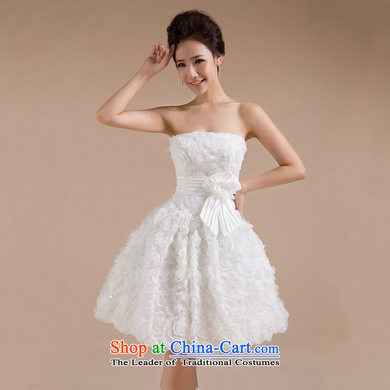 Yet, a Korean bridesmaid dress bridesmaid skirt small dress evening dress short annual marriage, short skirts XS565 white L, yet a , , , shopping on the Internet
