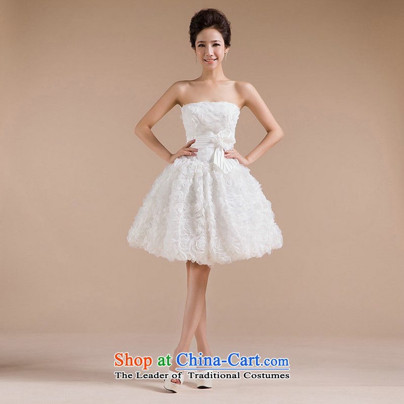 Yet, a Korean bridesmaid dress bridesmaid skirt small dress evening dress short annual marriage, short skirts XS565 white L, yet a , , , shopping on the Internet