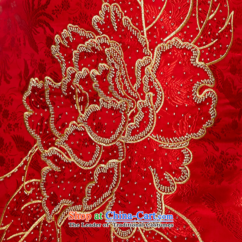 Wooden spring and summer of 2015 is really the new bride embroidered red short of Qipao wedding dress female package mail 01238 05 red wood really a , , , XL, online shopping