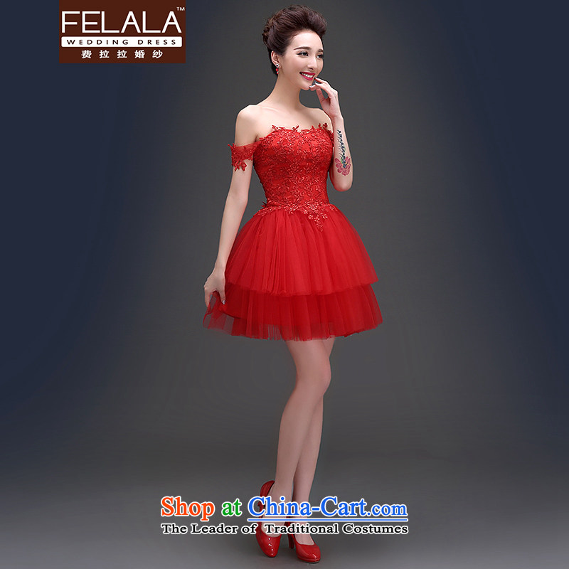 Ferrara Word 2015 evening dress shoulder and sexy skirt dress lace wiping the chest short of dress female bows service wedding dress M Suzhou shipment of Ferrara wedding (FELALA) , , , shopping on the Internet