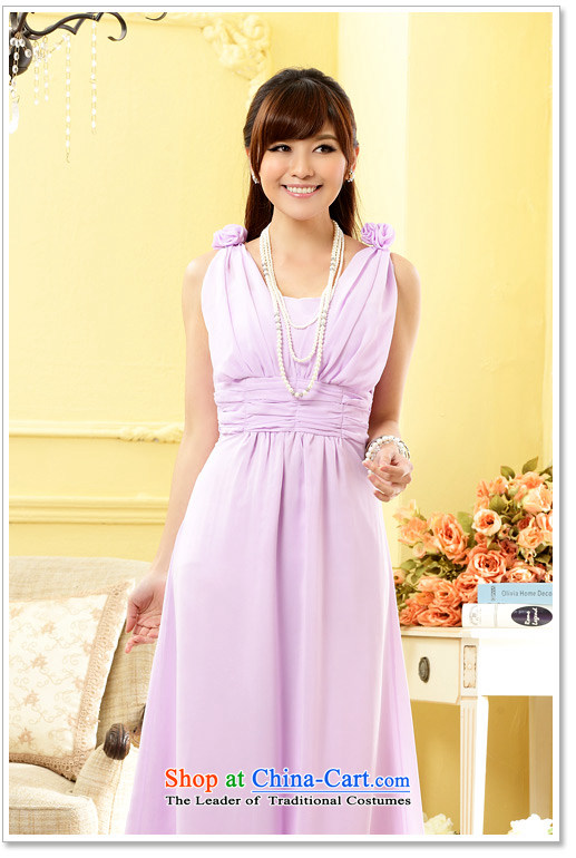 The new summer 2015 Jk2.yy Korean elegant Foutune of video-sweet manually shoulder flower V-Neck chiffon long skirt sister services bridesmaid dress dresses purple 2XL recommendations about 150 pictures, prices, brand platters! The elections are supplied in the national character of distribution, so action, buy now enjoy more preferential! As soon as possible.