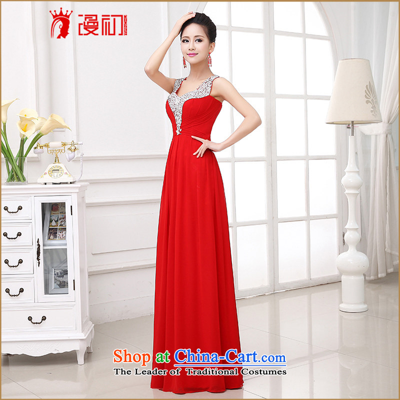 The early evening dresses man 2015 new bride stylish red bows, married to serve both shoulders long gown red XL, Early Man , , , shopping on the Internet