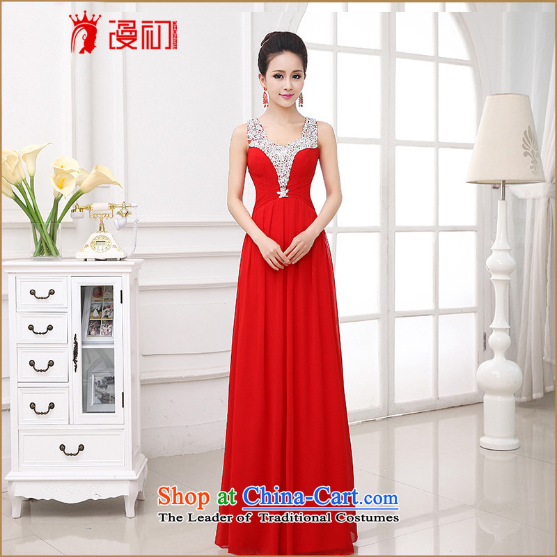 The early evening dresses man 2015 new bride stylish red bows, married to serve both shoulders long gown red XL, Early Man , , , shopping on the Internet