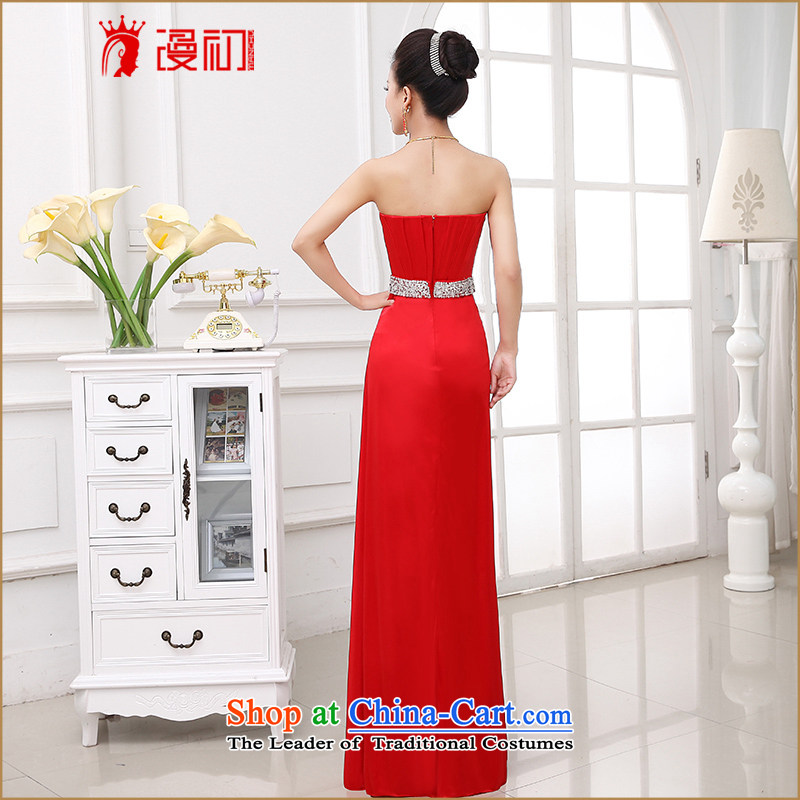 At the beginning of the new 2015 dresses, wedding marriages bows service wedding fashion and chest of diamond ornaments evening dress RED M early man , , , shopping on the Internet
