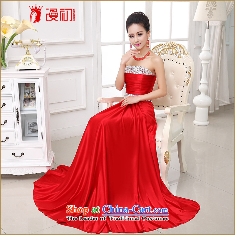 At the beginning of the new 2015 dresses, wedding marriages bows service wedding fashion and chest of diamond ornaments evening dress RED M early man , , , shopping on the Internet