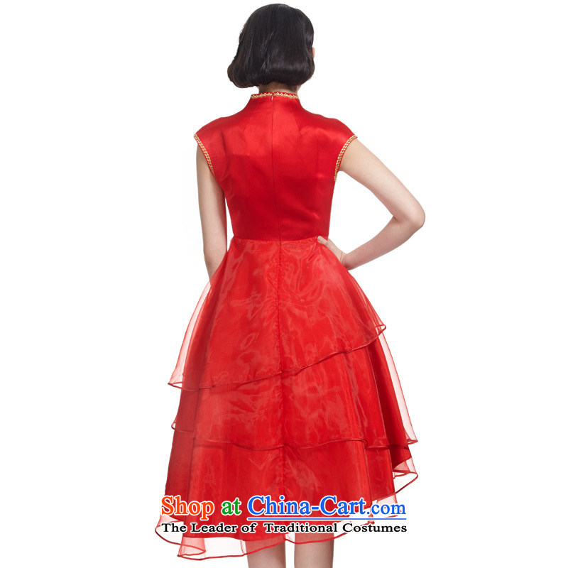 True 2015 : The new Korean bridal dresses embroidered Chinese bows services marriage services winter cheongsam dress Convention No. 21931 05 red wood really a , , , L, online shopping