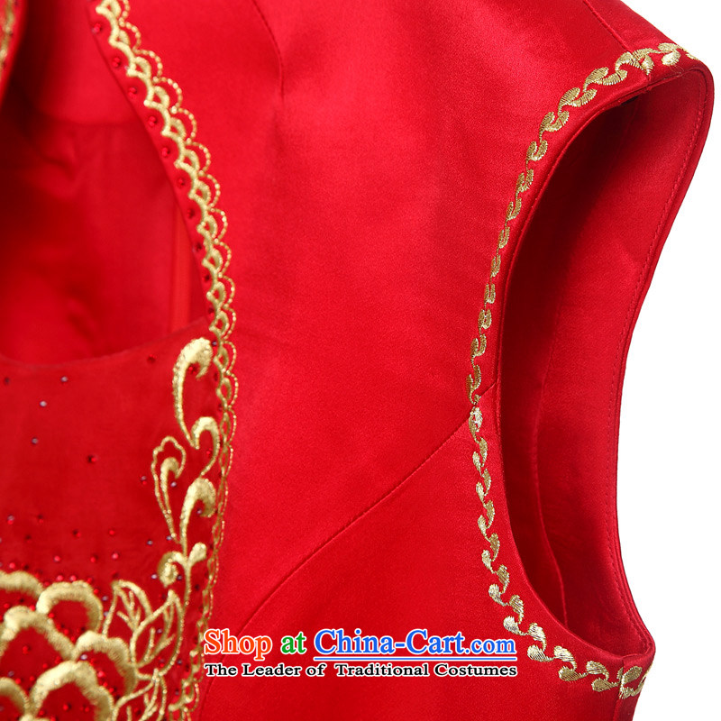 True 2015 : The new Korean bridal dresses embroidered Chinese bows services marriage services winter cheongsam dress Convention No. 21931 05 red wood really a , , , L, online shopping