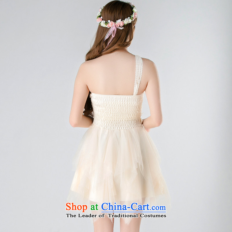 Honey Bej New ~ sexy booking pearl braided tick blossoms population shoulder anointed chest skirt evening dresses dresses princess skirt bows services bridesmaid dress wedding dress code, honey is beige bay (mibeyee) , , , shopping on the Internet