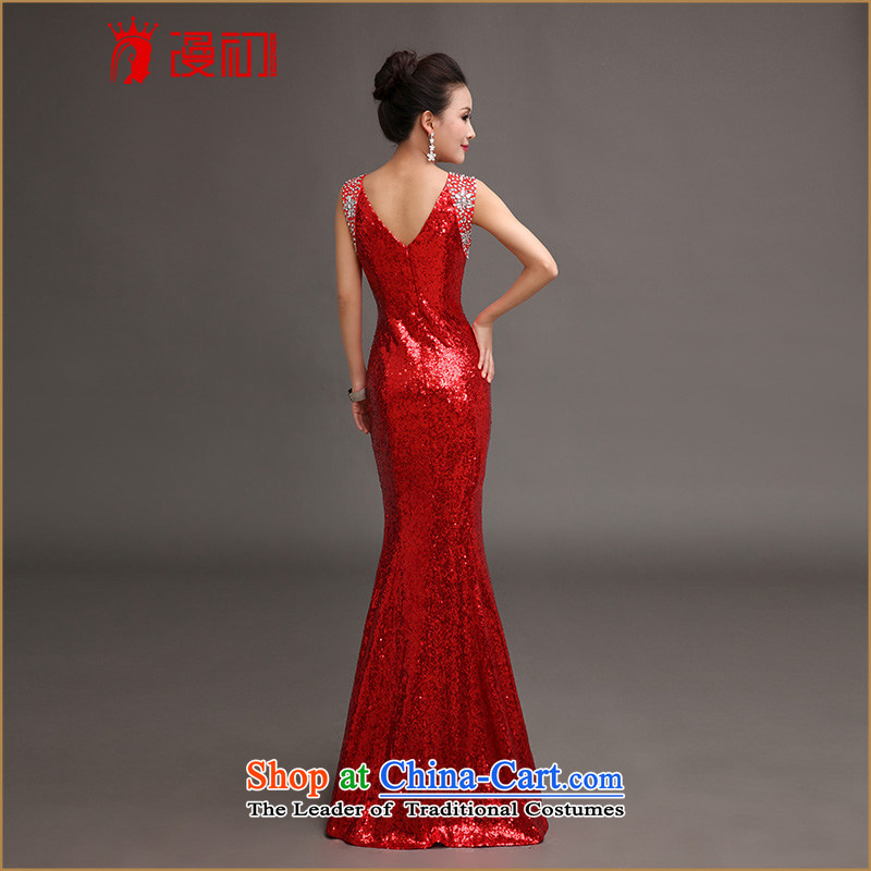 At the beginning of Castores Magi evening dress new luxury on 2015 chip elegant sexy shoulders crowsfoot dress car models to the moderator will crystal clear Red M early man , , , shopping on the Internet