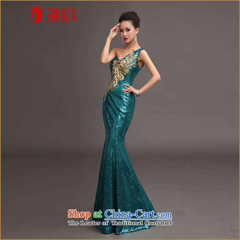 At the beginning of Castores Magi shoulder evening dresses 2015 new services on-chip bows luxury long crowsfoot dress moderator will align with Peacock Blue) , the early man , , , shopping on the Internet