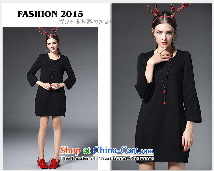Sunflower Muko Couture fashion round-neck collar solid color loose version of the bubbling horn cuff long-sleeved apron skirt 51361 Black XL Photo, prices, brand platters! The elections are supplied in the national character of distribution, so action, buy now enjoy more preferential! As soon as possible.