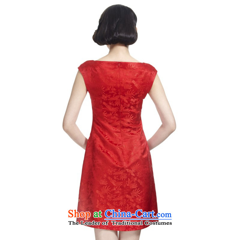 Wooden spring and summer of 2015 really new marriages silk cheongsam dress bows dress uniform 11587 04 red marriage Phoenix M : a true , , , shopping on the Internet