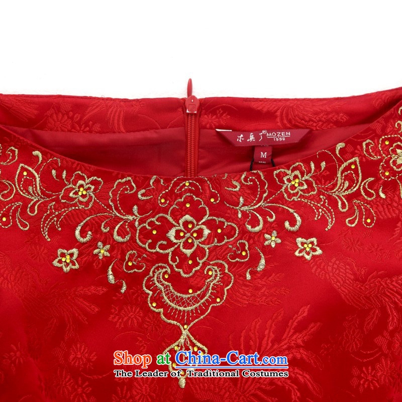 Wooden spring and summer of 2015 really new marriages silk cheongsam dress bows dress uniform 11587 04 red marriage Phoenix M : a true , , , shopping on the Internet