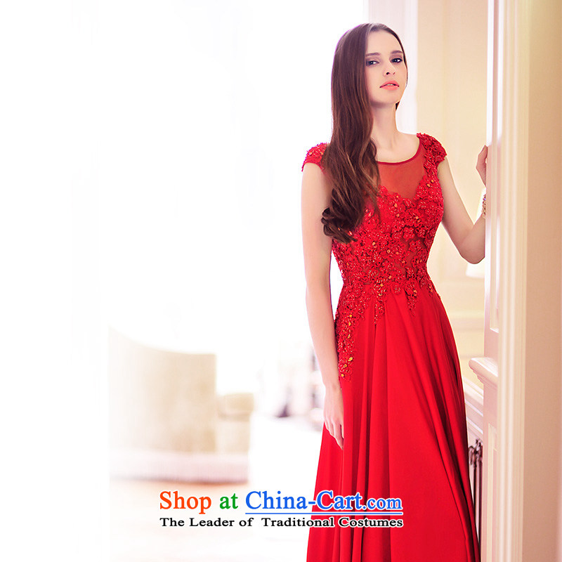 Full Chamber Fang 2015 new bride dress red dress uniform bows spring long strap lace dress L21473 165-M, Red full Chamber Fong shopping on the Internet has been pressed.