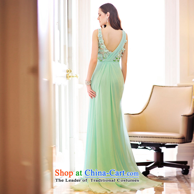 Full Chamber Fang 2015 new drape evening dresses bows services V-Neck long bride wedding dress L21499 173-M, green full Chamber Fong shopping on the Internet has been pressed.