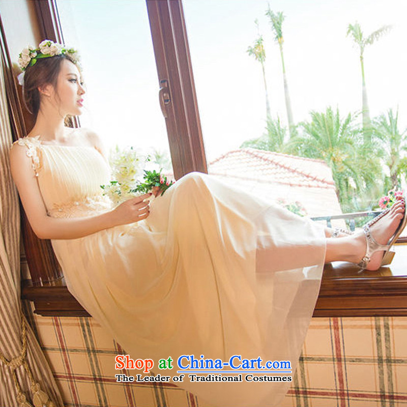Maple Hui Sub 2015 New Beveled Shoulder gown skirt F532 white L, Maple Hui Sub , , , shopping on the Internet