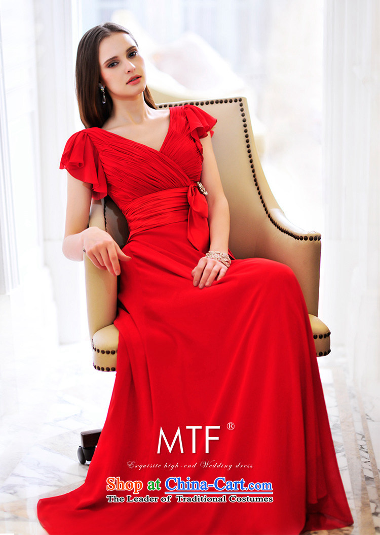 Full Chamber Fang 2015 Spring/Summer MTF new red V-Neck marriages wedding dresses Siu Fei cuff bows L21478 services tailored to the red picture, prices, brand platters! The elections are supplied in the national character of distribution, so action, buy now enjoy more preferential! As soon as possible.