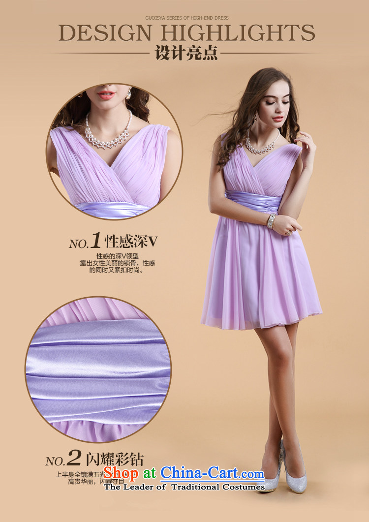 158 color bridesmaid Dress Short, 2014) The chiffon bridesmaid skirt small dress deep bows dress V-Neck purple L picture, prices, brand platters! The elections are supplied in the national character of distribution, so action, buy now enjoy more preferential! As soon as possible.