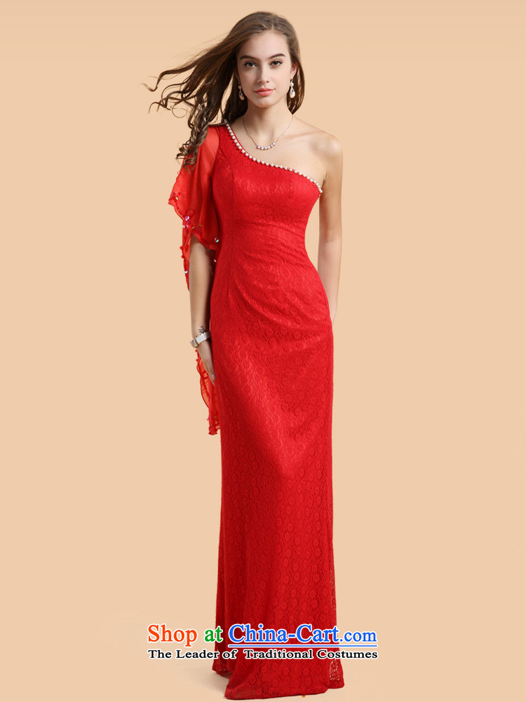 158 multimedia, Europe and the red to shoulder temperament Beveled Shoulder dress bride bows banquet evening dresses red XL Photo, prices, brand platters! The elections are supplied in the national character of distribution, so action, buy now enjoy more preferential! As soon as possible.
