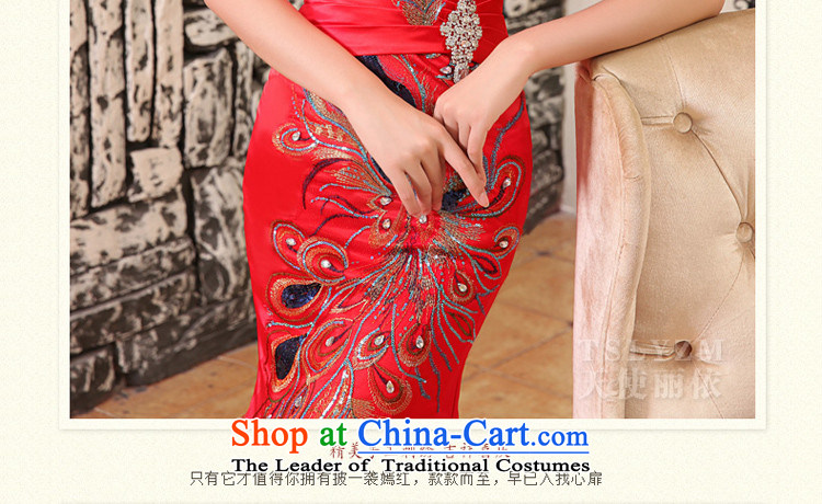 Tslyzm wedding dresses new 2015 autumn and winter crowsfoot qipao bride bows Services Red Dress Beveled Shoulder red wedding dress female red XL Photo, prices, brand platters! The elections are supplied in the national character of distribution, so action, buy now enjoy more preferential! As soon as possible.