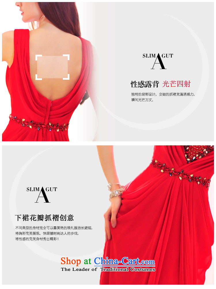 Full Chamber Fang 2015 Spring new bride wedding dresses V-Neck back chiffon evening banquet service L21465 bows Red 15cm tail tailored picture, prices, brand platters! The elections are supplied in the national character of distribution, so action, buy now enjoy more preferential! As soon as possible.