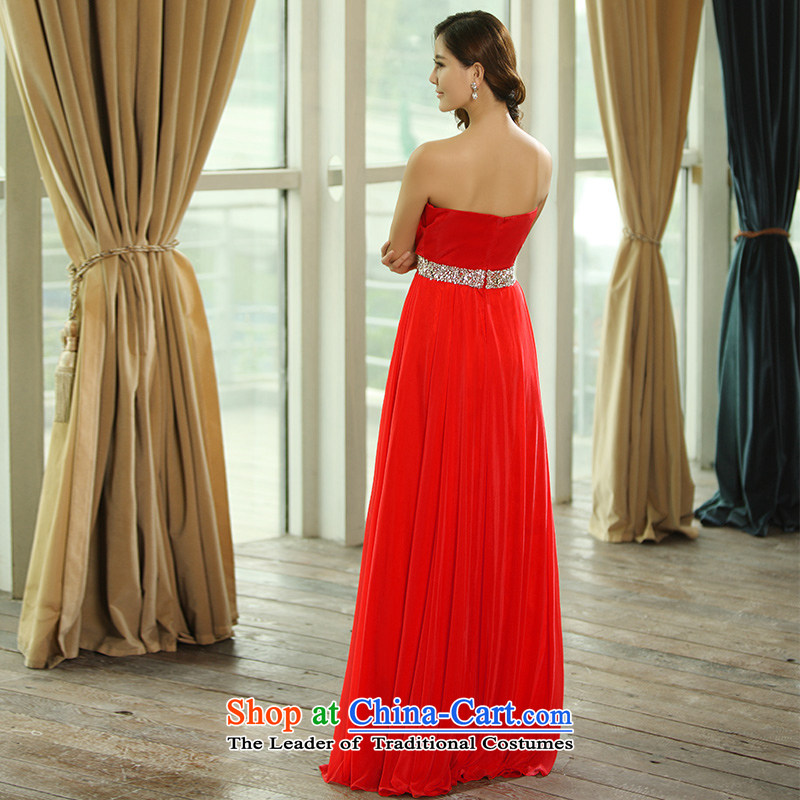 2015 New Red Dress brides wiping the chest bows serving evening dress bridesmaid skirt L0392 165-S, Red full Chamber Fong shopping on the Internet has been pressed.
