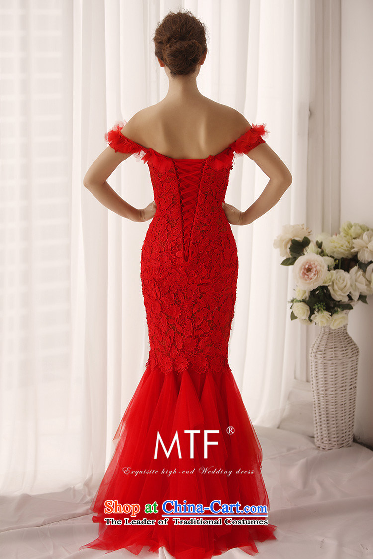 2015 new crowsfoot dress the word shoulder bride services evening dresses and bows chest) Red L0395 red tailored picture, prices, brand platters! The elections are supplied in the national character of distribution, so action, buy now enjoy more preferential! As soon as possible.