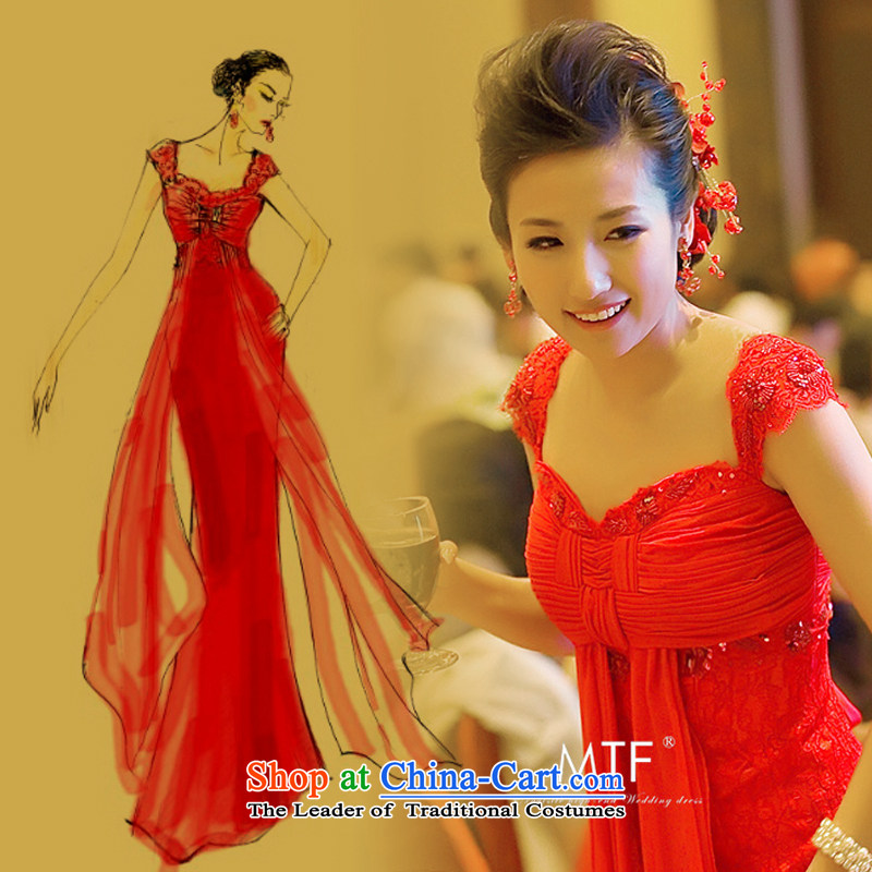 Full Chamber Fong red lifting strap wedding dress bridesmaid bridal dresses bows services late long new L896 2015 165-M, Red Chamber Fong.... Full Online Shopping