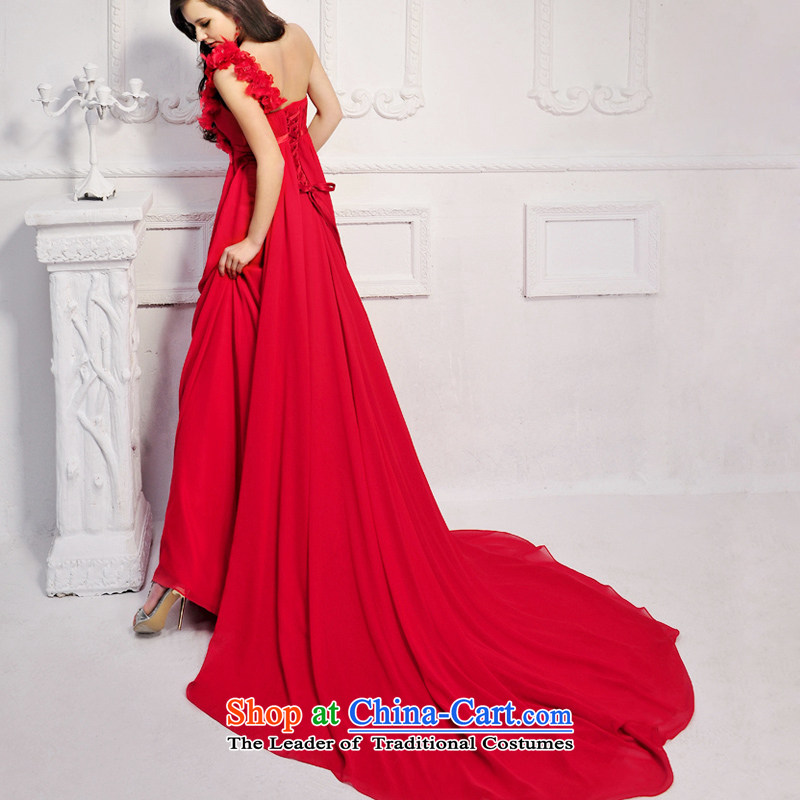 2015 new full Chamber /MTF Fang Han single shoulder flowers wedding dresses princess straps to dress H209 align the red 50cm tail tailored, full Chamber Fong shopping on the Internet has been pressed.
