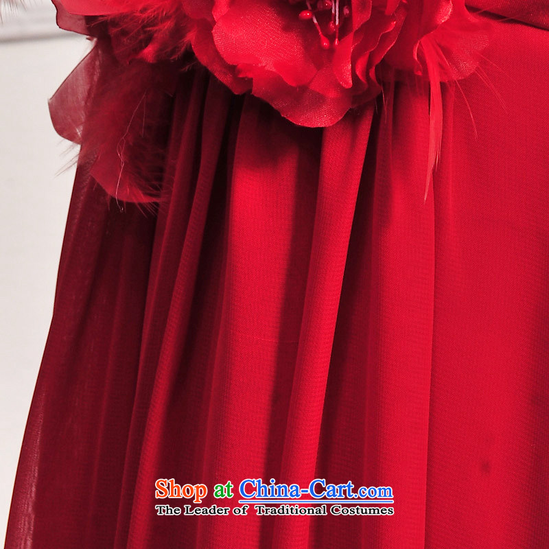 2015 new full Chamber /MTF Fang Han single shoulder flowers wedding dresses princess straps to dress H209 align the red 50cm tail tailored, full Chamber Fong shopping on the Internet has been pressed.