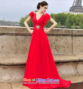2015 new wedding dresses stunning V-Neck flash drill Foutune of video thin Wedding banquet service L3003 bows red tail 165-S 30cm photo, prices, brand platters! The elections are supplied in the national character of distribution, so action, buy now enjoy more preferential! As soon as possible.