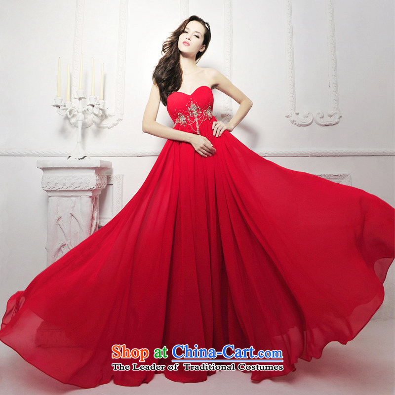 2015 new marriages dinner red anointed chest Korean long gown bows services wedding dress 1281 Red 173-S, Princess full Chamber Fong shopping on the Internet has been pressed.