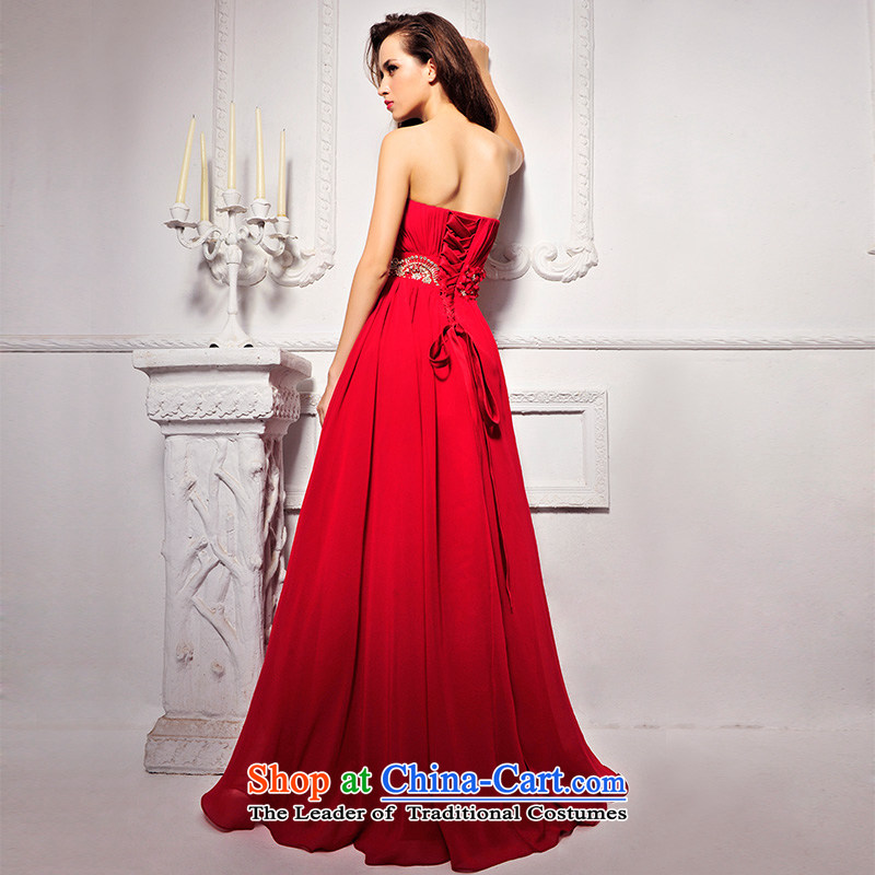 2015 new full version only Korea Chamber Fong chest marriage wedding video thin red long gown L1291 bows banquet red 173-M, full Chamber Fong shopping on the Internet has been pressed.