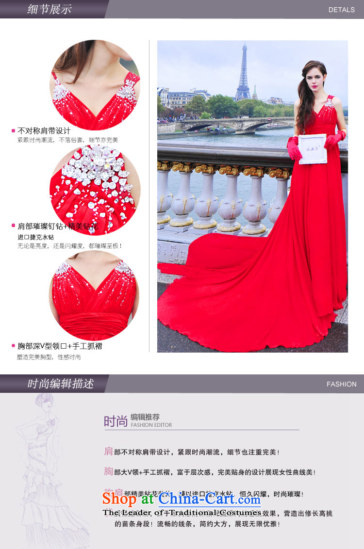 Full Chamber Fang 2015 new flash drill shoulders with deep V-Neck bridal dresses toasting champagne evening dress banquet service L3002 Red 50cm tail tailored picture, prices, brand platters! The elections are supplied in the national character of distribution, so action, buy now enjoy more preferential! As soon as possible.