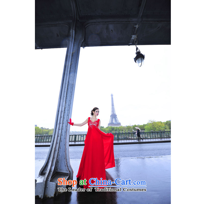2015 new sexy deep V-Neck red sexy wedding dresses bows services evening dresses banquet dress L3005 Red Tail 173-M, 30cm full Chamber Fong shopping on the Internet has been pressed.