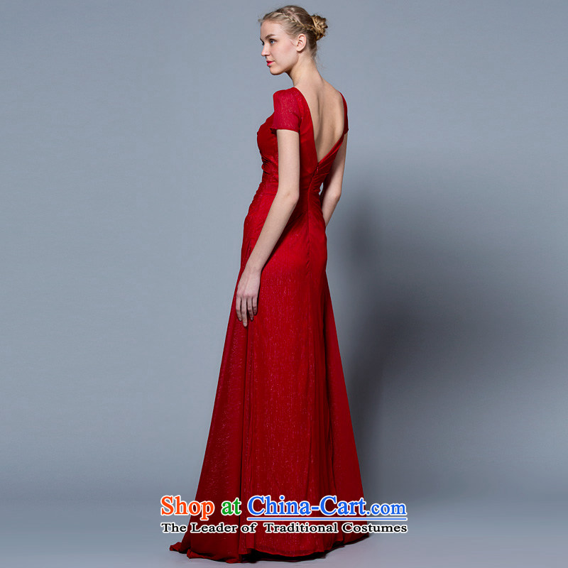A lifetime of wedding dresses 2015 new package shoulder V-Neck long bride toasting champagne Sau San services 30240892 Red deep red 155/82A 30 days pre-sale, a Lifetime yarn , , , shopping on the Internet