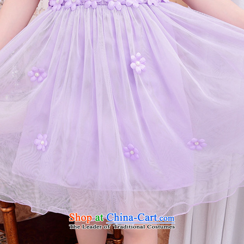Maple Hui Sub 2015 Spring New Bridesmaid Dress Short, lace small dress sister skirt dress F531 bows light purple will, Maple Hui Sub , , , shopping on the Internet
