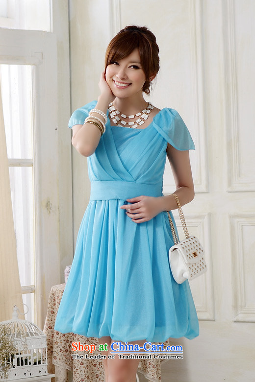  The Korean version of style and sisters Jk2.yy skirt V-Neck Foutune of black shoulder bridesmaid skirt lanterns with small dress dresses J9906 BLUE XXL picture, prices, brand platters! The elections are supplied in the national character of distribution, so action, buy now enjoy more preferential! As soon as possible.
