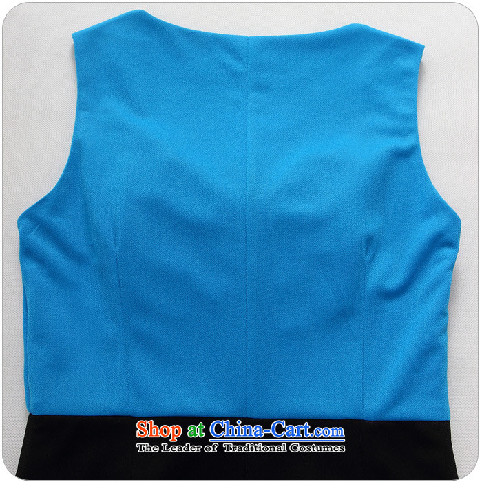   Stylish OL knocked color Jk2.yy fungus round-neck collar minister cuff small packages and thick MM dress video thin dresses J9706  XXXL Blue Photo, prices, brand platters! The elections are supplied in the national character of distribution, so action, buy now enjoy more preferential! As soon as possible.